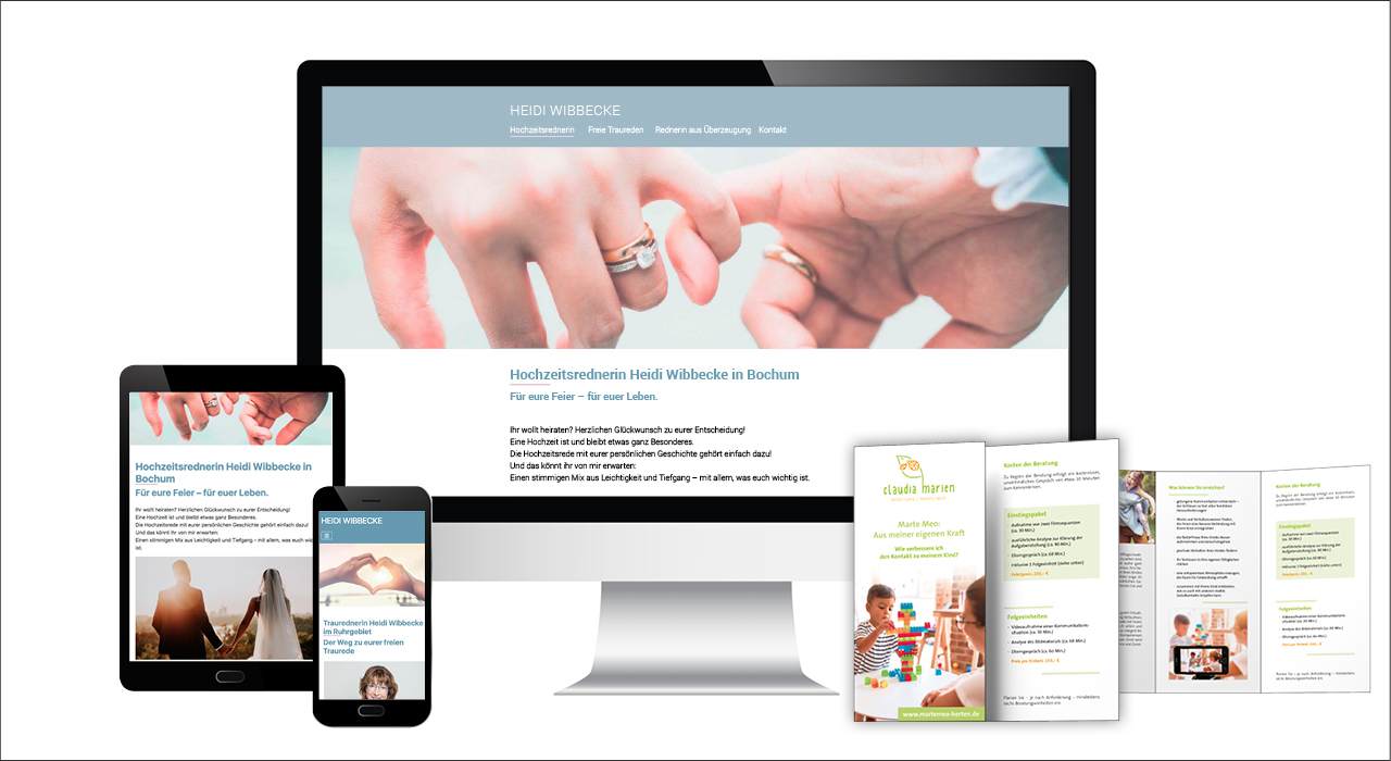 Webauftritt und Faltblatt